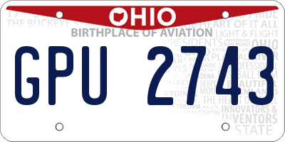 OH license plate GPU2743
