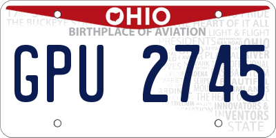 OH license plate GPU2745