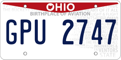 OH license plate GPU2747