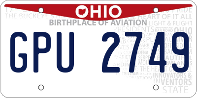 OH license plate GPU2749