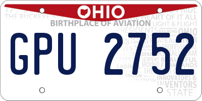 OH license plate GPU2752