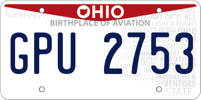 OH license plate GPU2753