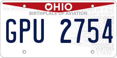 OH license plate GPU2754