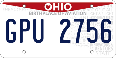 OH license plate GPU2756