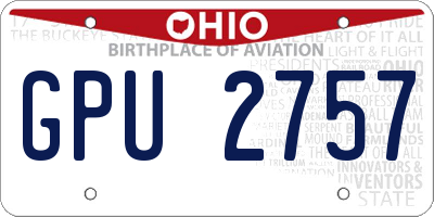 OH license plate GPU2757