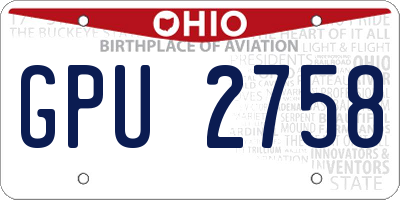 OH license plate GPU2758