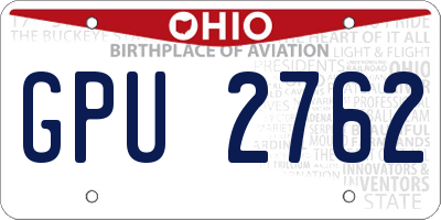 OH license plate GPU2762