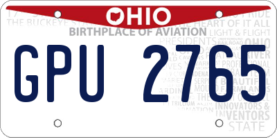 OH license plate GPU2765