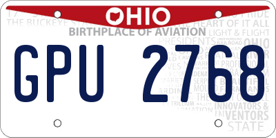 OH license plate GPU2768