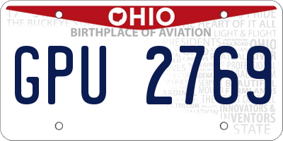 OH license plate GPU2769