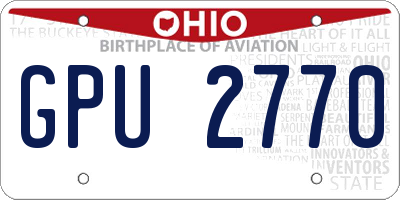 OH license plate GPU2770