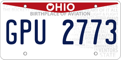 OH license plate GPU2773