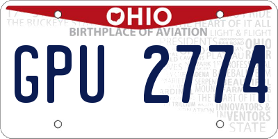 OH license plate GPU2774