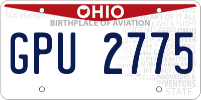 OH license plate GPU2775