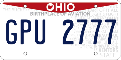 OH license plate GPU2777