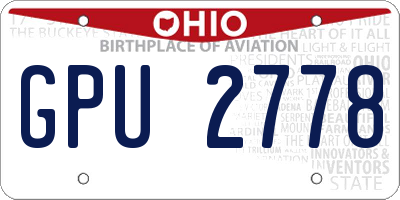 OH license plate GPU2778