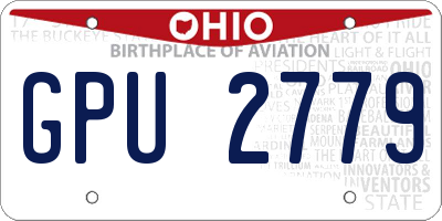 OH license plate GPU2779
