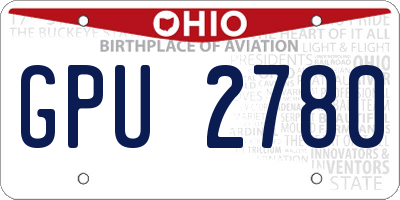 OH license plate GPU2780
