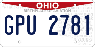 OH license plate GPU2781