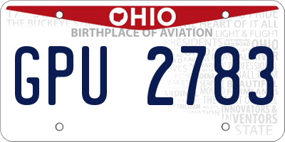 OH license plate GPU2783