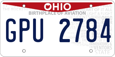 OH license plate GPU2784