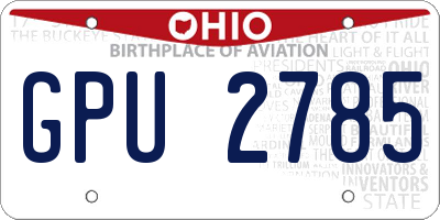 OH license plate GPU2785