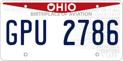 OH license plate GPU2786