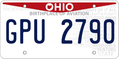OH license plate GPU2790