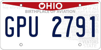 OH license plate GPU2791