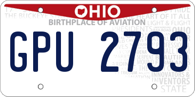OH license plate GPU2793