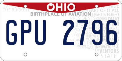OH license plate GPU2796