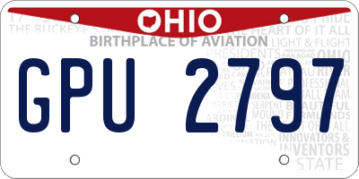 OH license plate GPU2797
