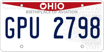 OH license plate GPU2798