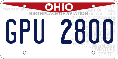 OH license plate GPU2800