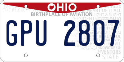 OH license plate GPU2807