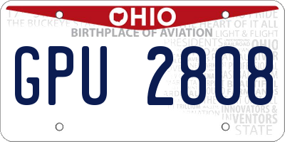 OH license plate GPU2808