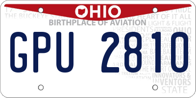 OH license plate GPU2810