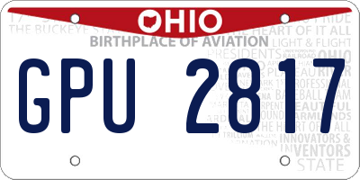 OH license plate GPU2817