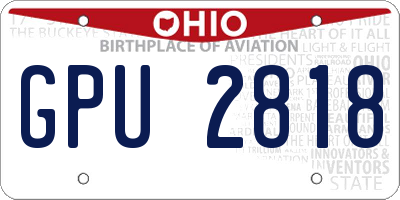 OH license plate GPU2818