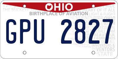 OH license plate GPU2827