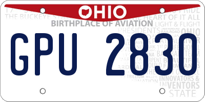 OH license plate GPU2830