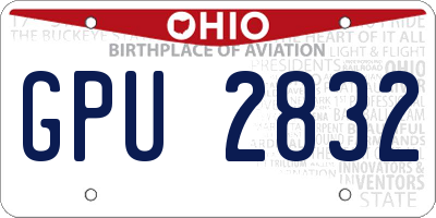 OH license plate GPU2832