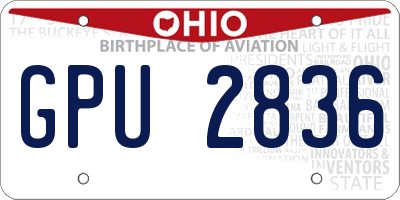 OH license plate GPU2836