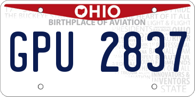 OH license plate GPU2837