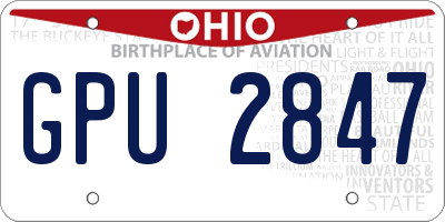 OH license plate GPU2847