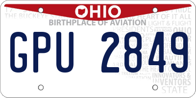 OH license plate GPU2849