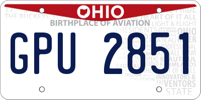 OH license plate GPU2851