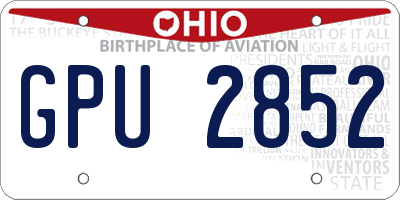 OH license plate GPU2852