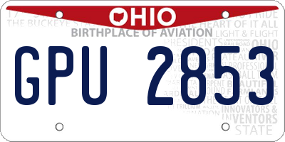 OH license plate GPU2853