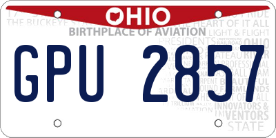 OH license plate GPU2857